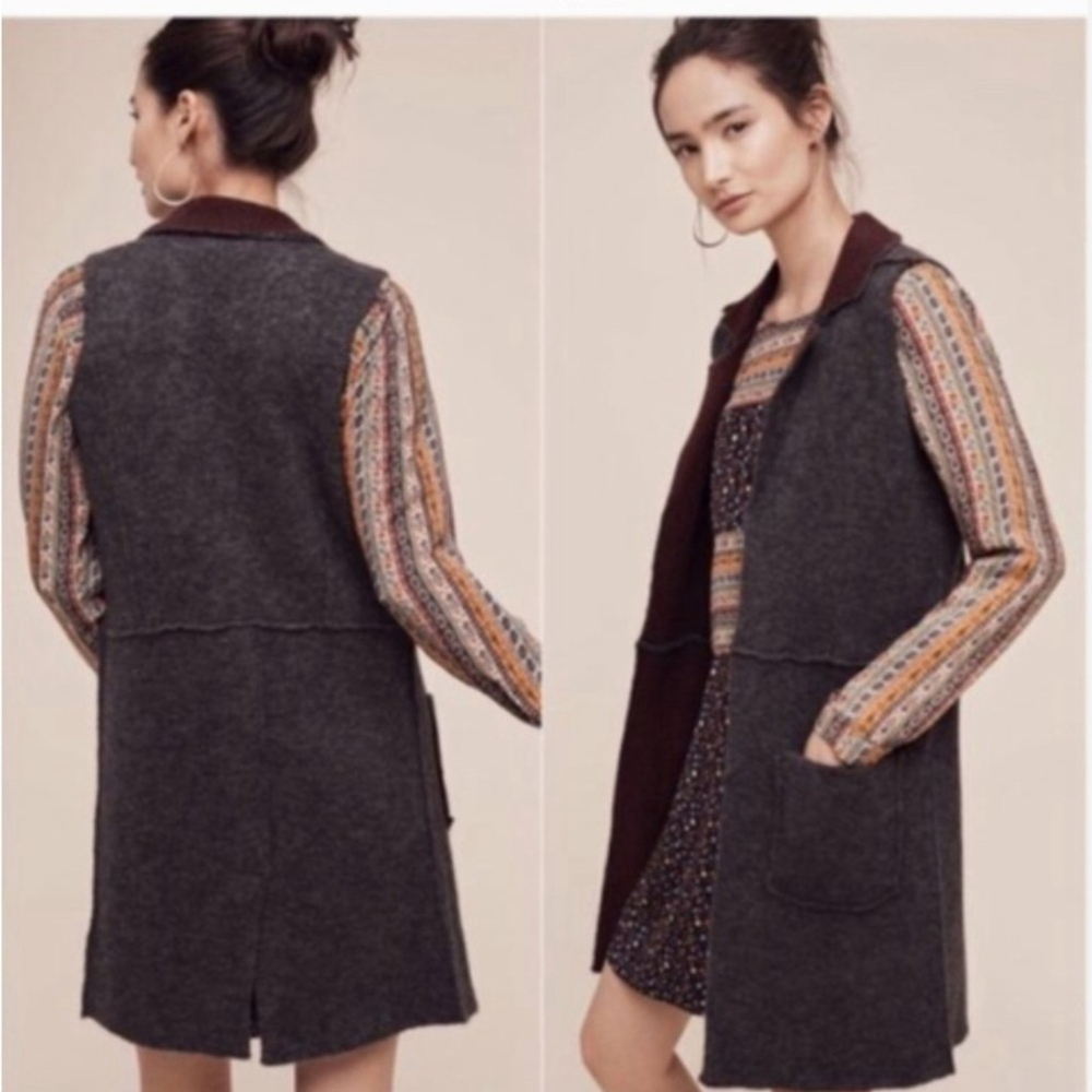 Moth Anthropologie Wool Blend Open Sweater Vest Size XS/S